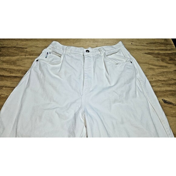 Vintage Gitano White Denim Jeans 14 long Women high Rise tapered leg - Picture 5 of 14
